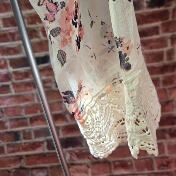 Mason & Belle Open Crochet Trim Cardigan – Women’s Size Medium Off White NEW - Picture 2 of 5